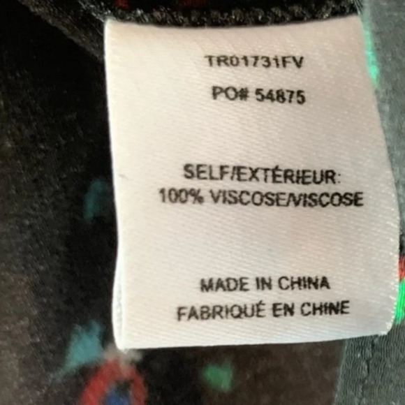 NWT DEREK LAM 10 Crosby Evadne Floral Tie Front Blouse Black Size 2 - Picture 11 of 14